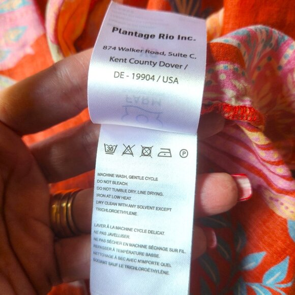 FARM Rio Mystic Bush Buttoned Blouse Red Boho Sz S - Picture 11 of 12